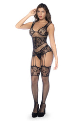 Combinaison résille Mapale 1132, couleur noir et strass